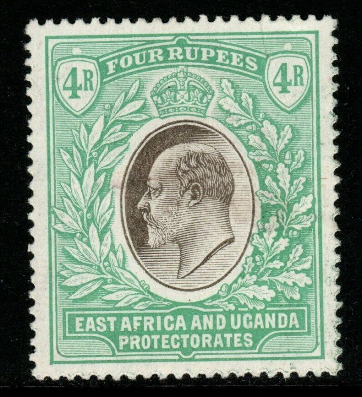 KENYA UGANDA & TANGANYIKA SG29 1907 4r GREY & EMERALD-GREEN MTD MINT