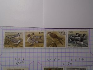 Iceland #  618-21  used     Birds