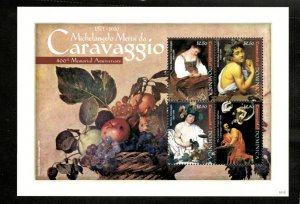 Dominica 2010 - Michelangelo Caravaggio - Sheet of 4 stamps - Scott #2741 - MNH