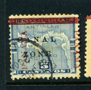 Canal Zone Scott #12b Antique ZONE'  USED Stamp (Stock #CZ12-7)