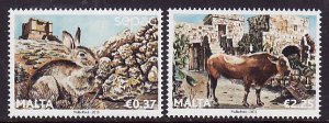 Malta-Sc#1489-90- id12-unused NH set-Mammals-2013-
