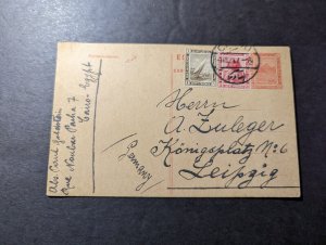 1921 Egypt Postcard Cover Cairo to Leipzig Germany