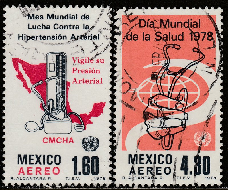 MEXICO C559-C560, World Health Day and Hypertension USED. F-VF. (680)