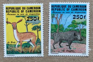 Cameroun 1984 Endangered Species (Wild Pig/Deer), MNH. Scott 761-762, CV $7.00