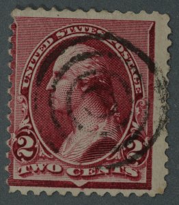 United States #219D Good Lake Bright Color Classic Bullseye Cancel