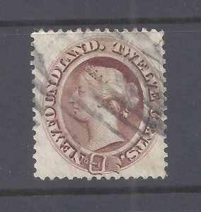 CANADA NEWFOUNDLAND # 29 VF  USED 12c BROWN QUEEN VICTORIA BS27887