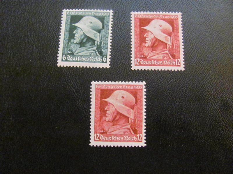 GERMANY 1935 MNH SC# 452-3+ Y VALUE SOLDIER  $30+ (113)