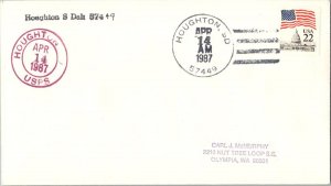 United States South Dakota Houghton 57449 1987 4-bar  1986-2004  Philatelic.