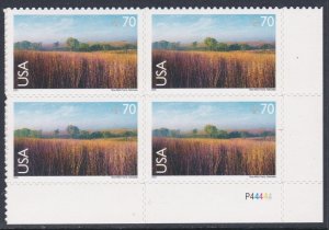 C136 Nine-Mile Prairie Plate Block MNH