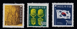 Korea (South) # 595-597, Carving, Earrings, Flag, Mint LH, 1/3 Cat.