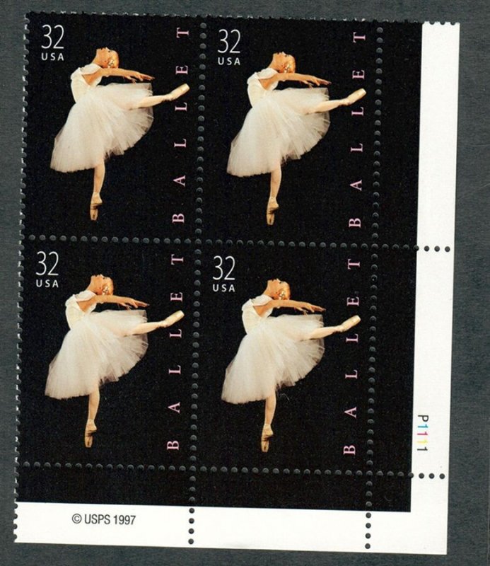 3237 American Ballet MNH Plate Block - LR