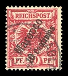 German Colonies, German Offices in Morocco #3 (Mi. 3b) Cat€200, 1899 10c on...