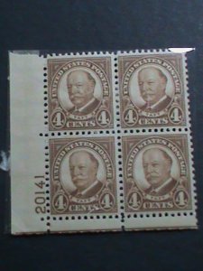 ​UNITED STATES-1930 SC#685-OVER 91 YEARS OLD- WILLIAM H. TUFT MNH-PLATE BLOCK