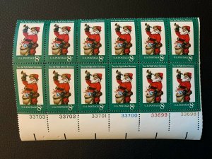 Scott 1472 1972 8c Christmas Santa Plate Block of 12