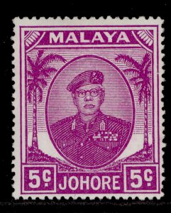 MALAYSIA - Johore GVI SG136a, 5c bright purple, LH MINT.