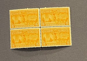 E16,  1931 15c Rotary Pres, Block of 4, Mint, OGNH, CV $6.00