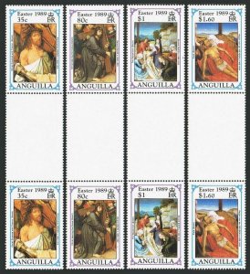 Anguilla 777-780 gutter,MNH.Michel 800-803. Easter 1989.Bosch,David,Raphael.