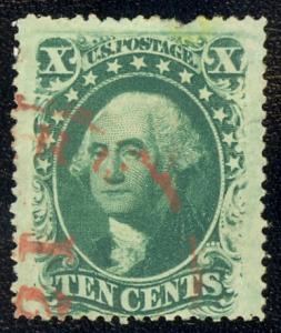 #35, Used, red town cancel. Faults. PSE Cert