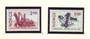 Norway Sc 869-70 1985 Ports & Navigation stamp set mint NH