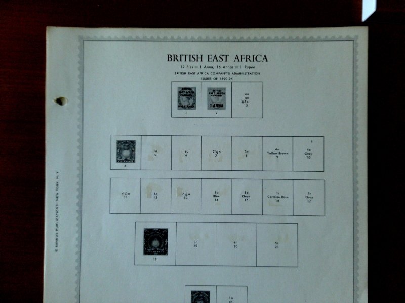 British East Africa, KUT & Kenya Minkus Album Pages