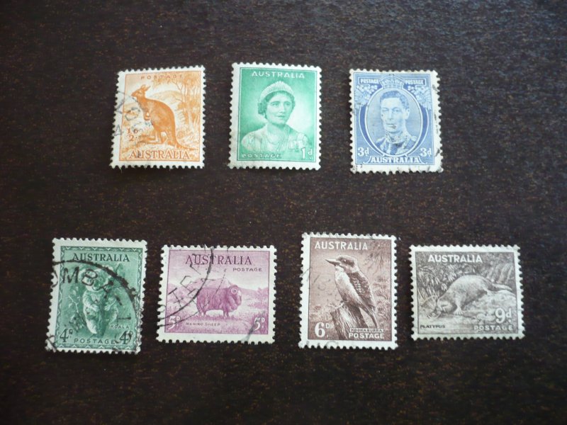Stamps - Australia - Scott# 166-167,170-174 - Used Part Set of 7 Stamps