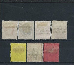 BECHUANALAND 1897-1902 SET OF SEVEN MM SG 59/65 CAT £75