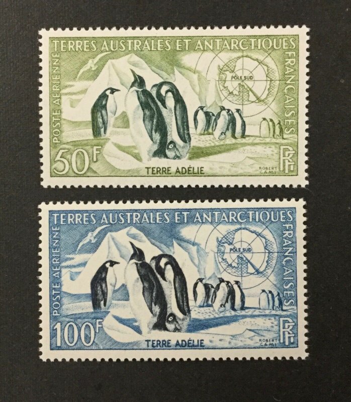 F.S.A.T. #C1-C2, 1956 set of 2, Penguins. VF, MNH. CV $77.50. (BJS)