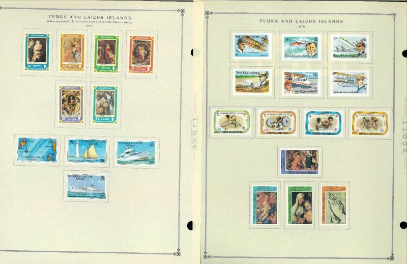 Turks & Caicos 1945-1986 Mint Hinged on Scott International Pages Thru 1999