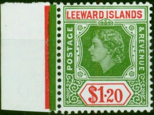 Leeward Islands 1954 $1.20 Yellow-Green & Rose-Red SG138 V.F MNH