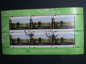 ​POLAND STAMP-BEAUTIFUL  MUSKAUER PARK- POLAND-USED MINI FULL SHEET VERY FINE