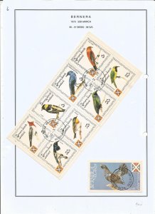 BERNERA -1978 - Birds - Perf 8v Sheet & S/Sheet -CTO Light Hinged-Private Issue