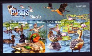 MALDIVES #3513 2015 DUCKS MINT VF NH O.G M/S4