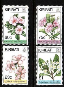 Kiribati-Sc#652-5- id9-unused NH set-Flowers-1994-