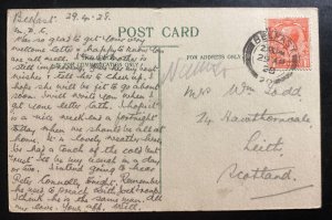 1928 Belfast England Real Picture Postcard Cover To Scotland Cave Hill And Castl 