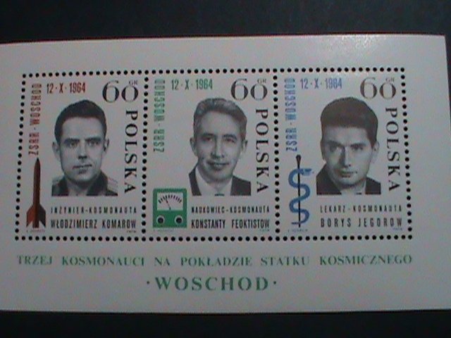 POLAND-1964 SC#1278 RUSSIAN THREE SPACE HEROES-MNH-S/S- VERY FINE