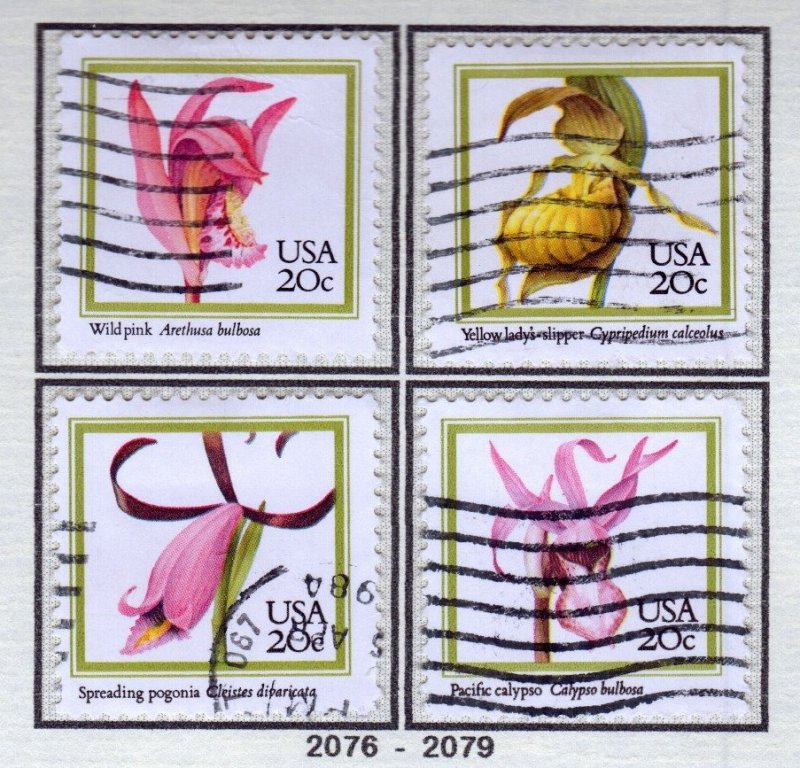 SC# 2076-2079 - (20c) - Orchids, used set of 4