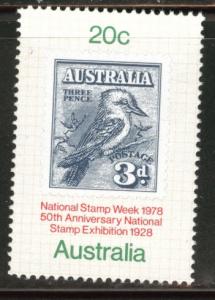 AUSTRALIA Scott 687 MNH** 1978 Bird stamp on stamp