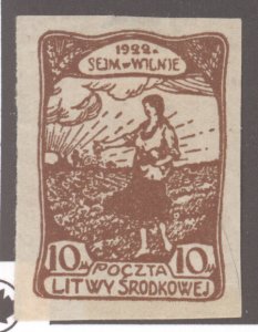 Cent. Lithuania, Scott #59, MH