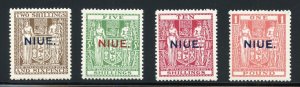 NIUE  SCOTT #49/52, SG#51/54 POSTAL FISCALS VF MINT NEVER HINGED