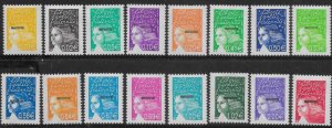 MAYOTTE SG143/57 2002 OVERPRINTS ON FRANCE MTD MINT