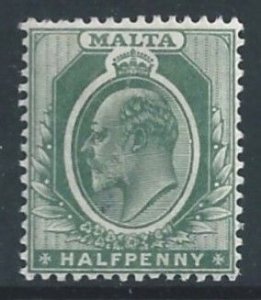 Malta #30 MH 1/2p King Edward VII - Wmk. 3