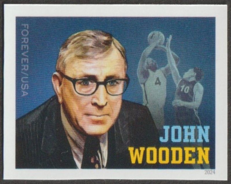 USA 5833a (68c) John Wooden 2024 single NO DIE CUTS
