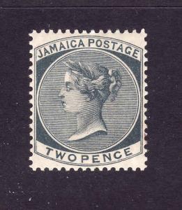 Jamaica-Sc#20-unused NH 2p slate QV-1885-very small[1/16 inch ] brown