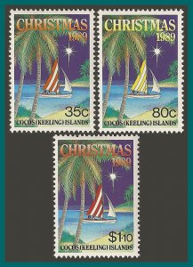 Cocos 1989 Christmas, MNH #207-209,SG211-SG213