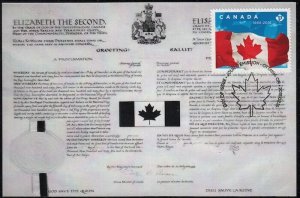 CANADA #2807.1 - 50th ANN of CANADA'S NATIONAL MAPLE LEAF FLAG. MAXIMUM CARD # 1