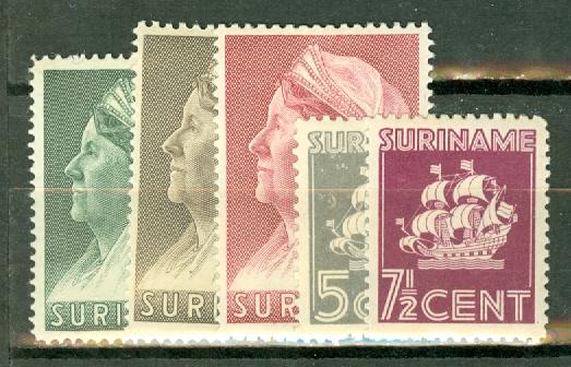 Surinam 142//163, 168-9 mint some NH CV $77.50; scan shows only a few