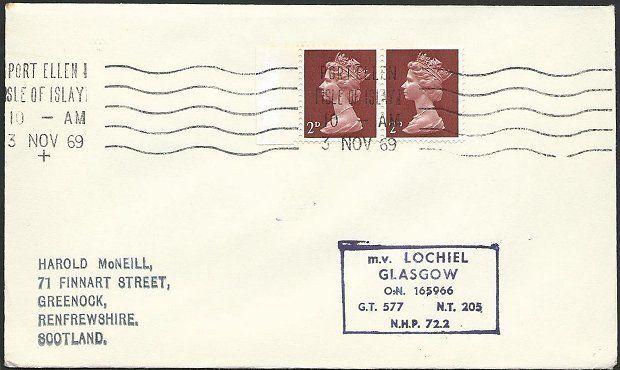 GB SCOTLAND 1969 Cover Clyde Steamer cachet M.V.LOCHIEL....................48213