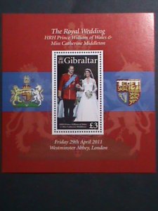 GIBRALTAR-2011-SC#1283-ROYAL WEDDING-MNH S/S-SCV.$12-VF