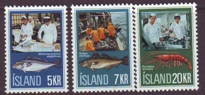 Iceland Sc 435-7 1971 Fishing Industry  stamp set mint NH