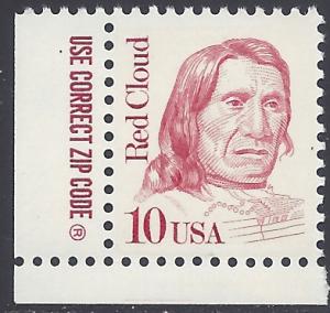 #2175 10c Red Cloud Zip Single1987 Mint NH